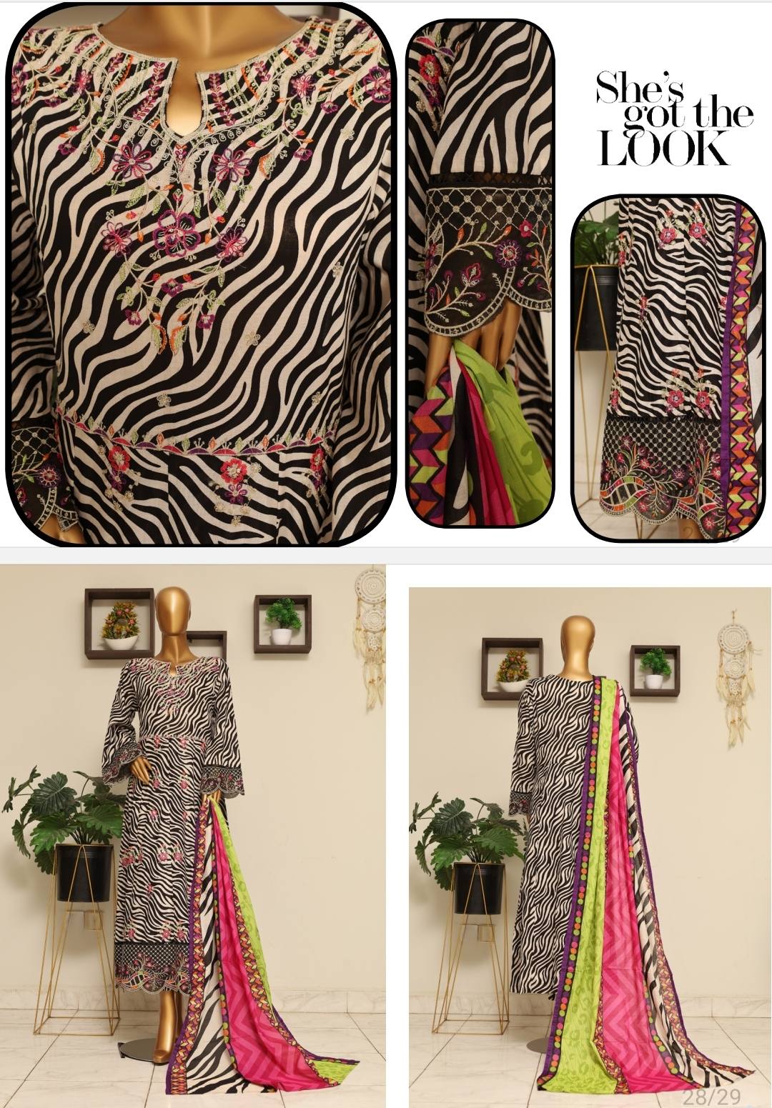 Sttiched Frock Dress 3PCS