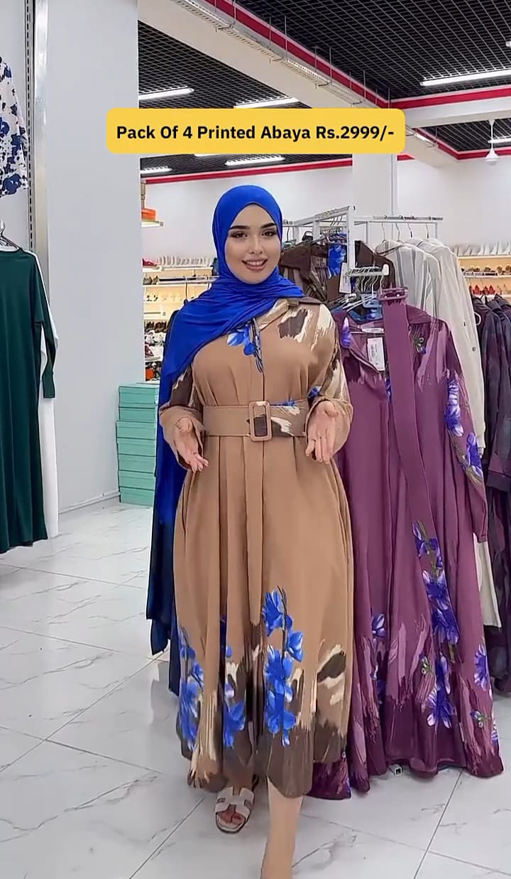 PACK OF 4 PRINTED ABAYA