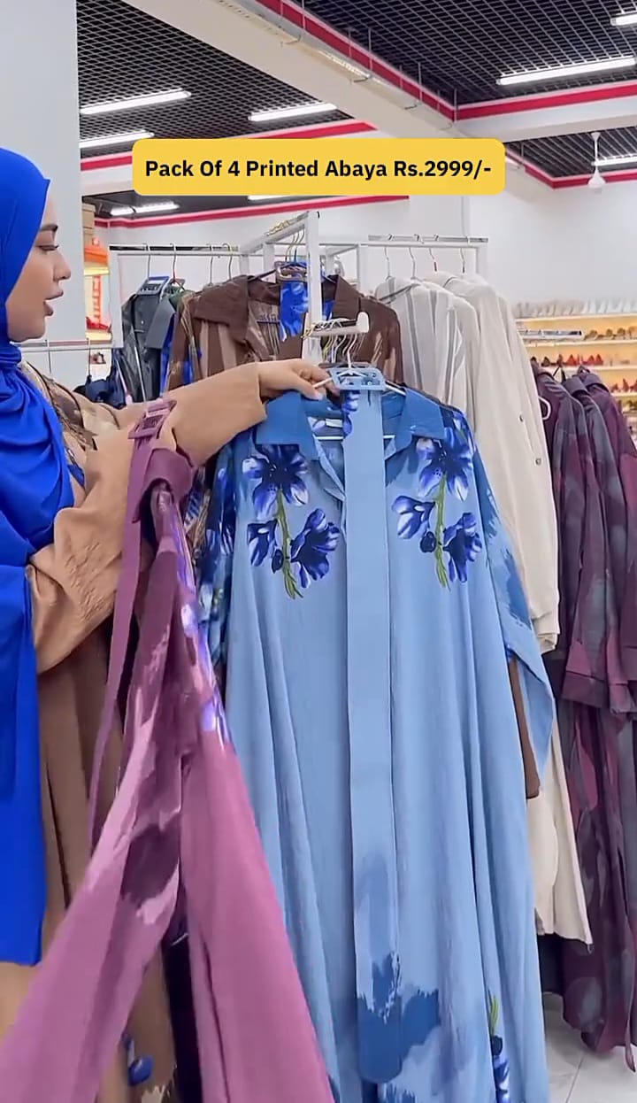 PACK OF 4 PRINTED ABAYA
