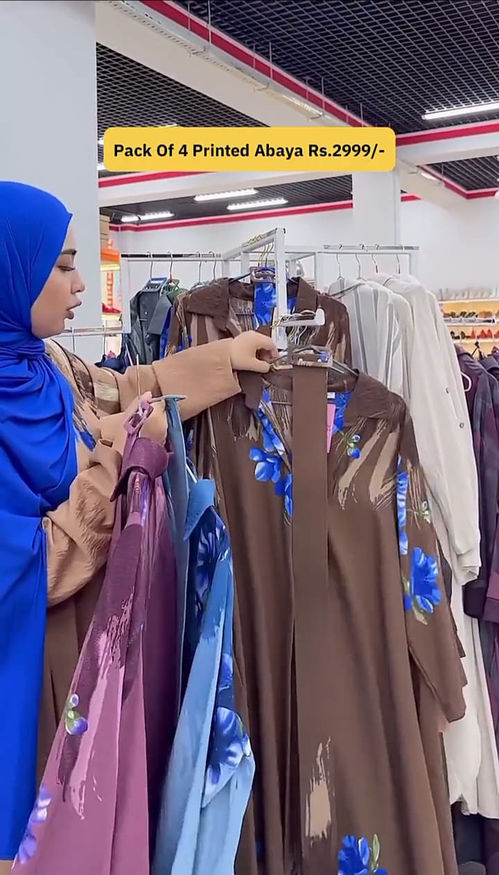 PACK OF 4 PRINTED ABAYA