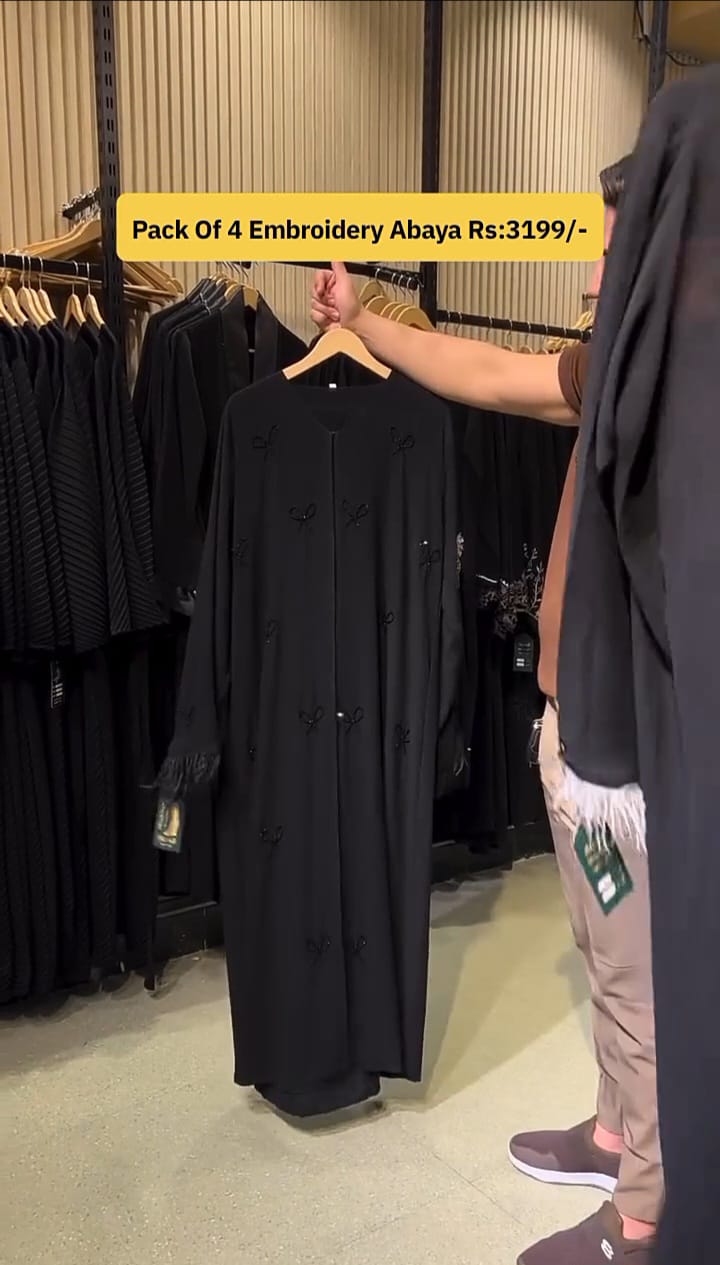 ANY 2 EMBRIODERY ABAYA RANDOM COLOR