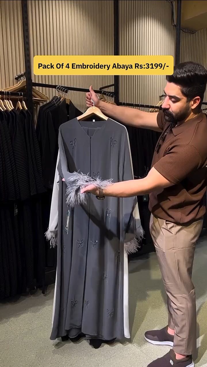 ANY 2 EMBRIODERY ABAYA RANDOM COLOR