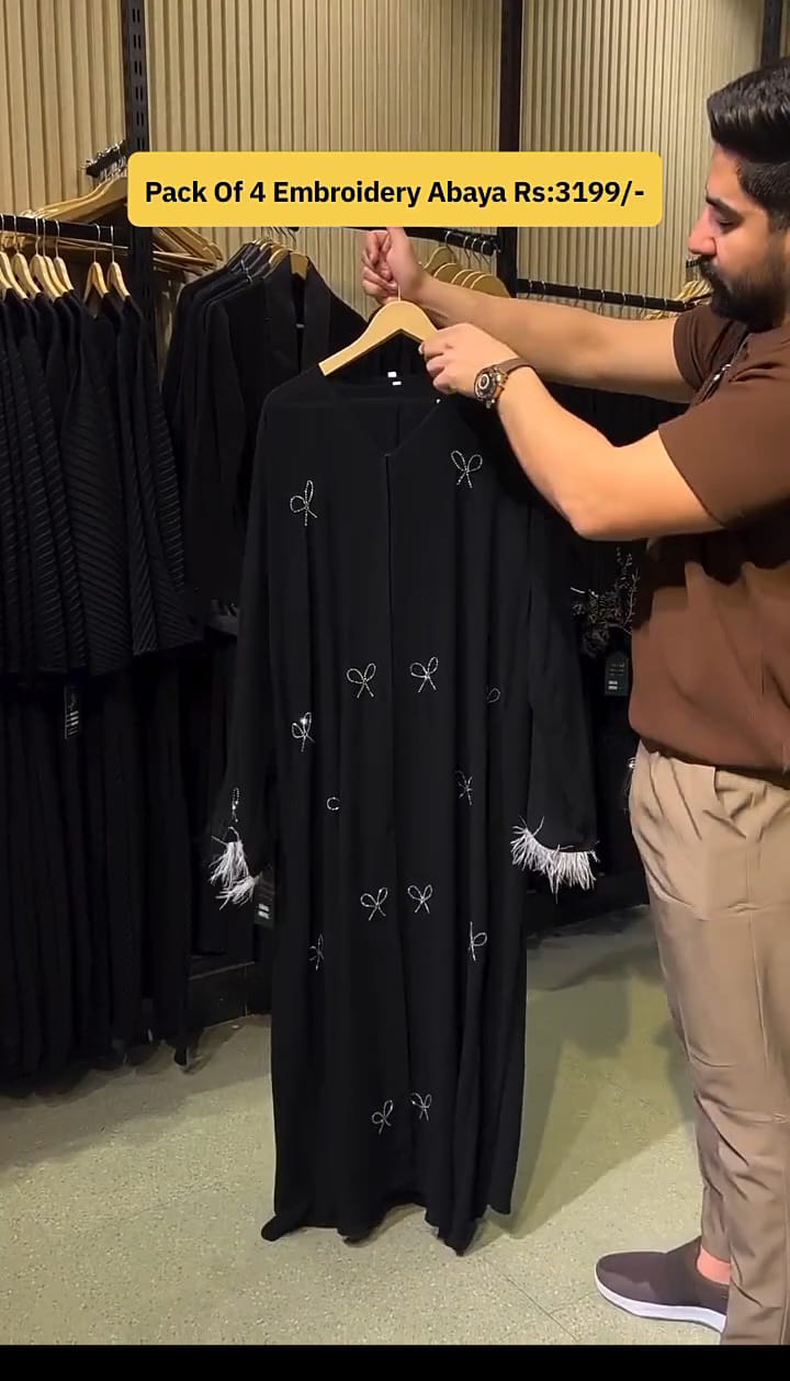 ANY 2 EMBRIODERY ABAYA RANDOM COLOR