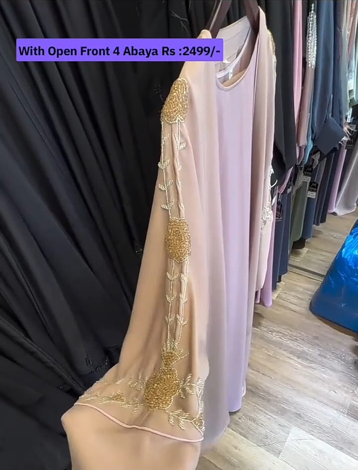 OPEN FRONT 4 ABAYA WITH SCAUF