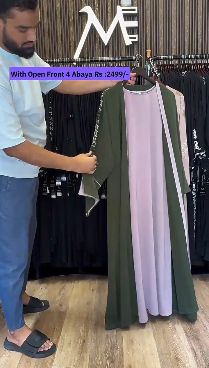 OPEN FRONT 4 ABAYA WITH SCAUF