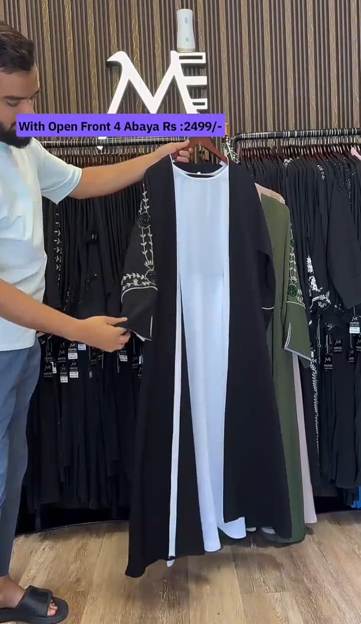OPEN FRONT 4 ABAYA WITH SCAUF