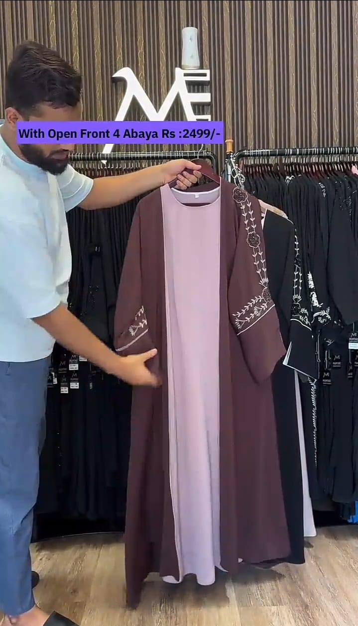 OPEN FRONT 4 ABAYA WITH SCAUF