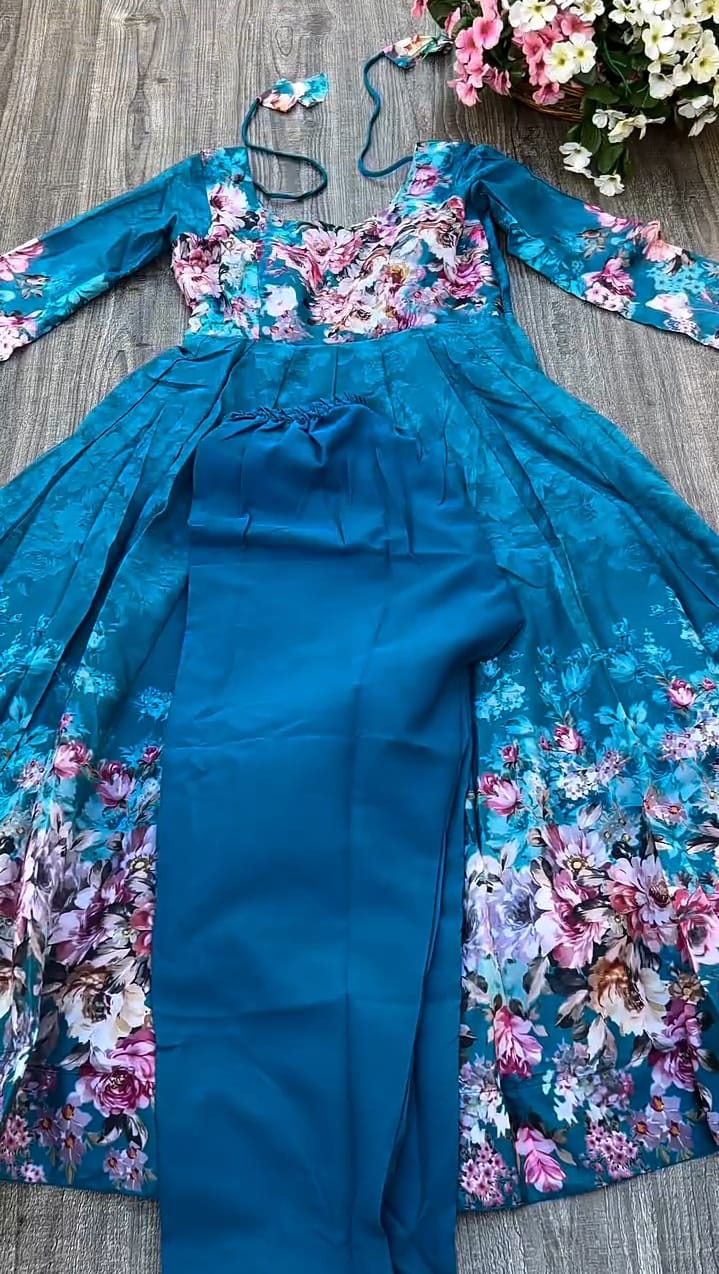 3 Pcs Printed Floral Frock