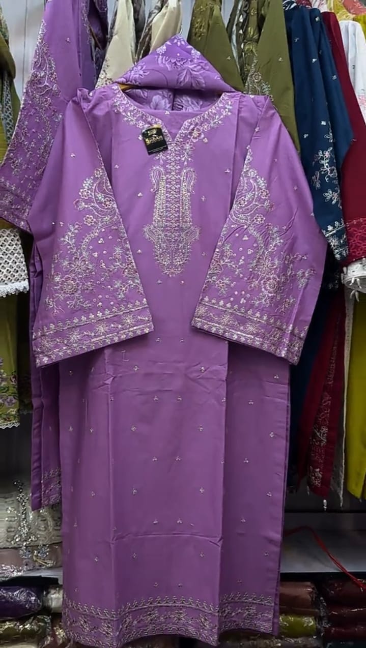 women 3 pcs embriodery suit